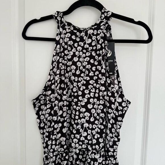 NEW LAVINA | Black and White Floral Dress - Picture 2 of 13